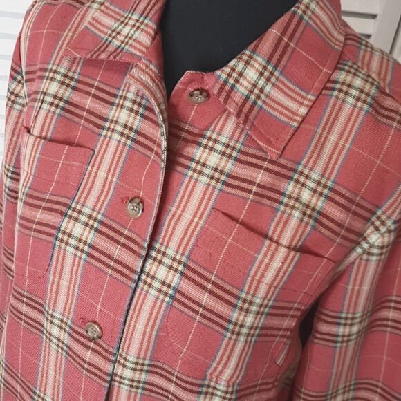 Evan Picone Ladies Pink Flannel Shirt - Picture 2 of 7